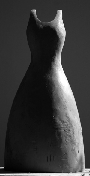 Dress, Gold with Red Insert