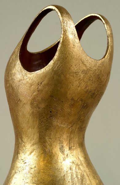 Dress, Gold with Red Insert